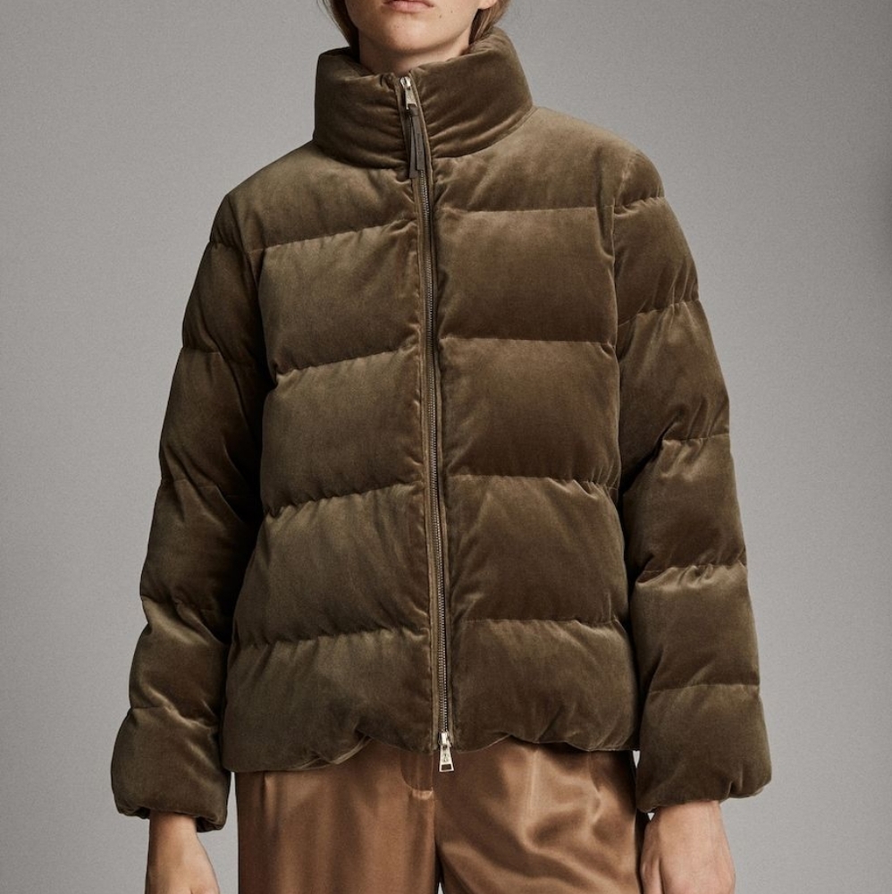 Massimo Dutti Velvet Puffer Jacket